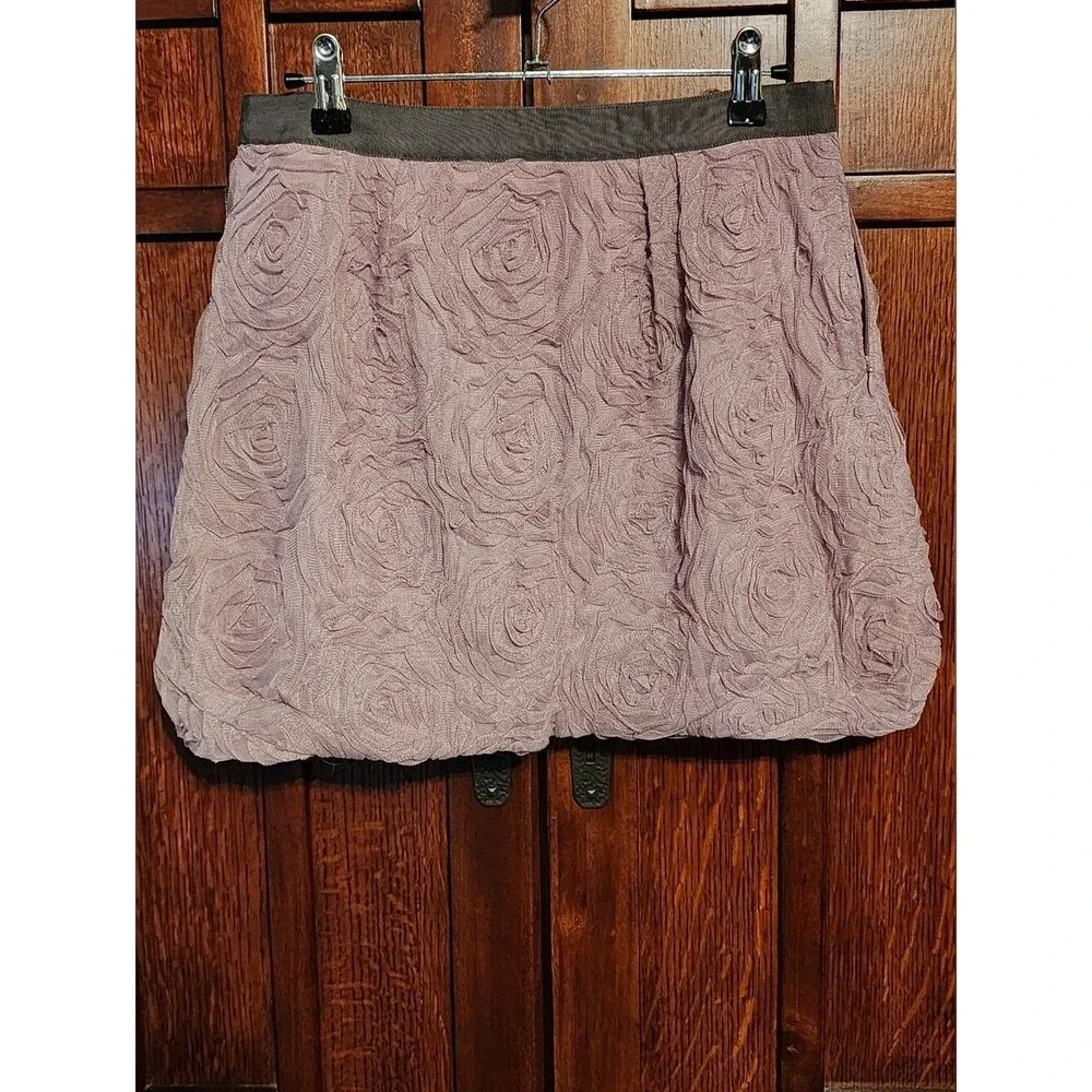J. Crew Dusty Pink 3D Floral Skirt Bubble Hem, Size 2